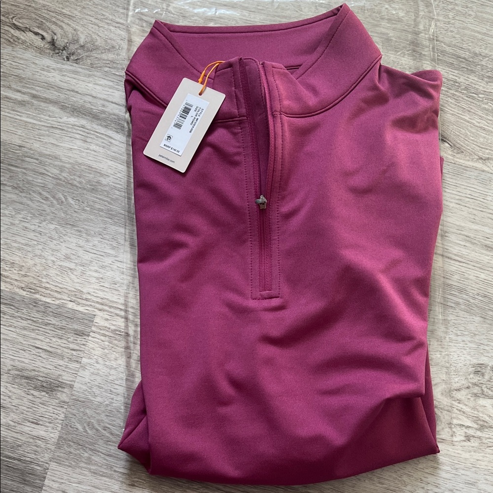 Peter Millar Raspberry 3/4 zip golf pullover